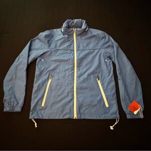 NEW! Mossimo Supply Co Men's Blue Windbreaker Jacket Size Medium Hooded Full Zip